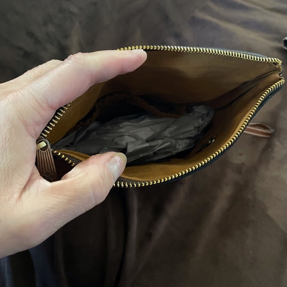 Patricia Nash Brown Map Print Leather Clutch 10 X 6 - Picture 12 of 14